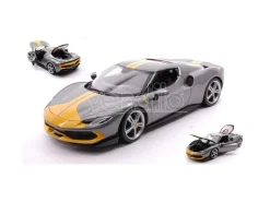 BBURAGO BU16017G FERRARI 296 GTB SILVER/YELLOW 1:18 Modellino