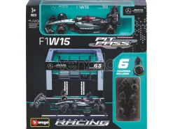 BBURAGO BU38452H PIT STOP SET MERCEDES F1 W14 N.44 LEWIS HAMILTON 2023 1:43 Modellino