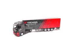 Bburago Bu31460z Mercedes Actros Gigaspace Hauler Con Trailer Yokohama 1:43 Modellino
