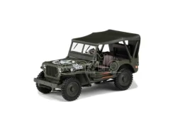 CARARAMA CA91850 JEEP WILLY'S 4X4 SOFT TOP GREEN 1:43 Modellino