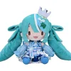 Character Vocal Series 01: Hatsune Miku Fuwa Petit Peluche Figura Hatsune Miku Lawson 50th Anniversary Special Live L 30 Cm Sega