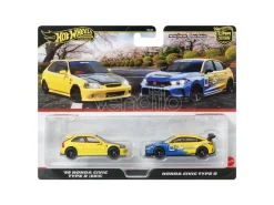 Hot Wheels Premium Car Culture Diecast Vehicle 2-Pack 1/64 '99 Honda Civic Type R (EK9) & Honda Civic Type R Mattel