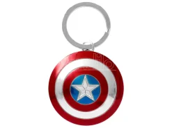 Marvel Metal Portachiavi Captain America Shield Con Figura Int.