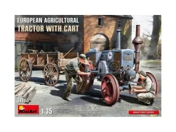 Miniart Min38055 European Agricultural Tractor Con Cart Kit 1:35 Modellino