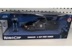 Robocop Hollywood Rides Diecast Model 1/24 1986 Ford Taurus Con Robocop Figura Jada Toys Scatola Rovinata
