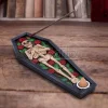SKELETON REST IN ROSES COFFIN INCENSE BURNER Brucia Incenso NEMESIS NOW