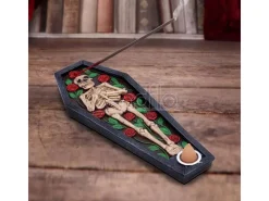 SKELETON REST IN ROSES COFFIN INCENSE BURNER Brucia Incenso NEMESIS NOW