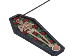 SKELETON REST IN ROSES COFFIN INCENSE BURNER Brucia Incenso NEMESIS NOW